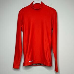 Under Armour Orange Compression ColdGear Mock Turtleneck Size M Base Layer